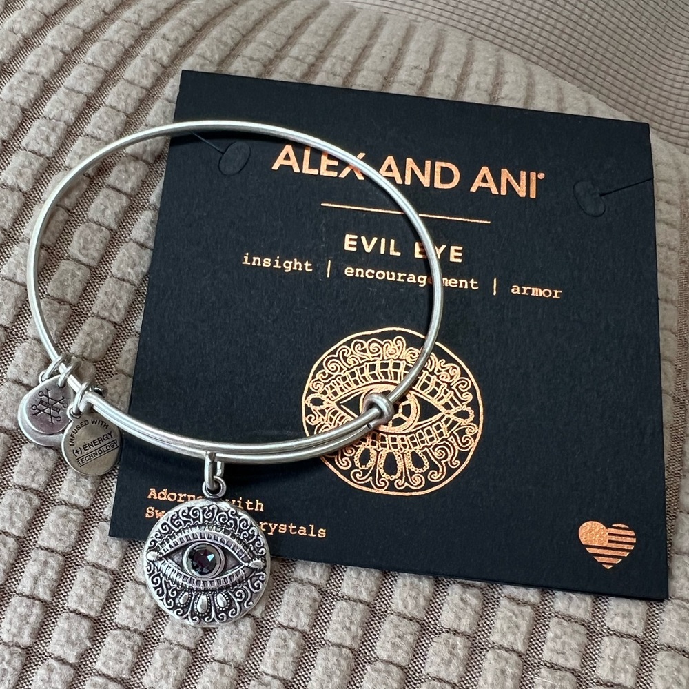 Alex and Ani Evil Eye bangle. Silver tone like New condition
